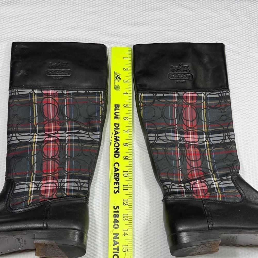Coach Chrissi Tartan Plaid Green, Black and Red Boots Size 7 - Picture 11 of 14